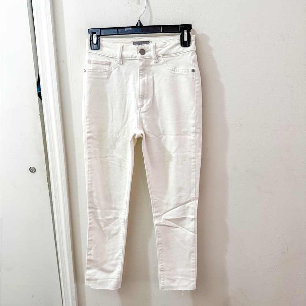 NWOT DL1961 skinny jeans, altered length, high rise, white, size 24